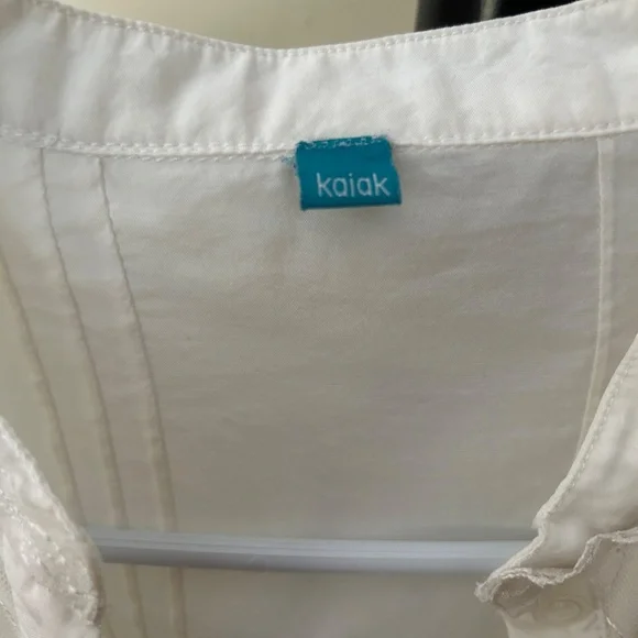 Embroidered & Lace White Long Sleeve Shirt - Picture 3 of 7